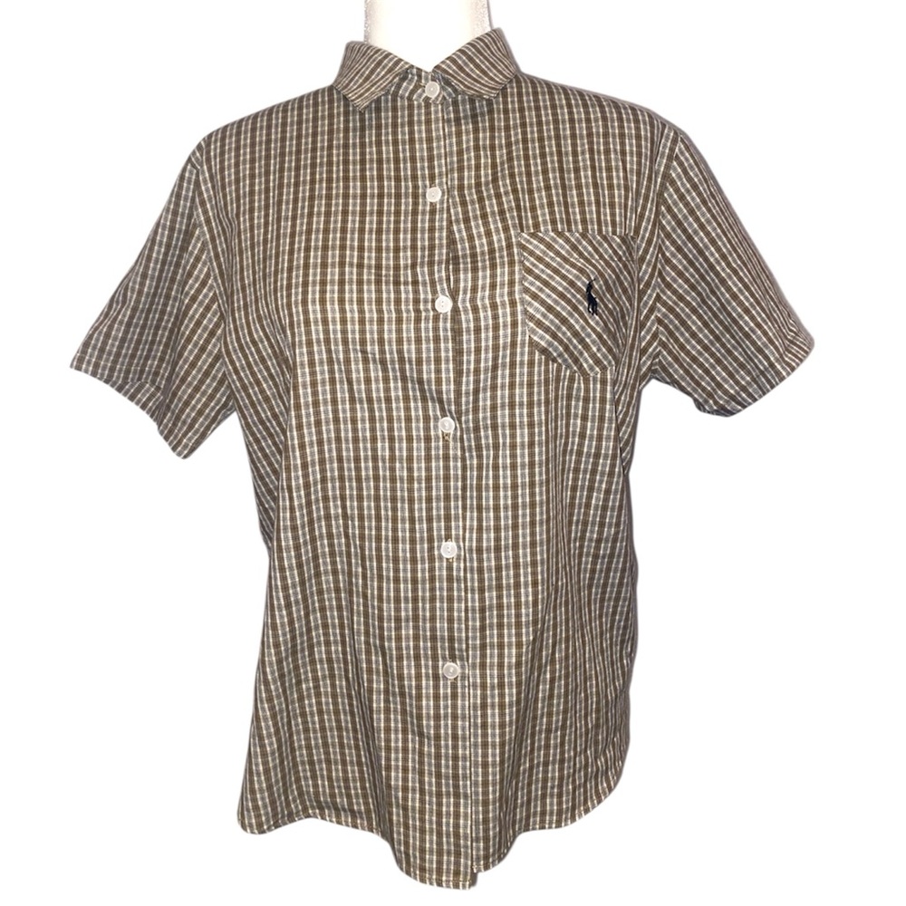 Polo by Ralph Lauren Brown Plaid Short-Sleeve Button-Down Shirt